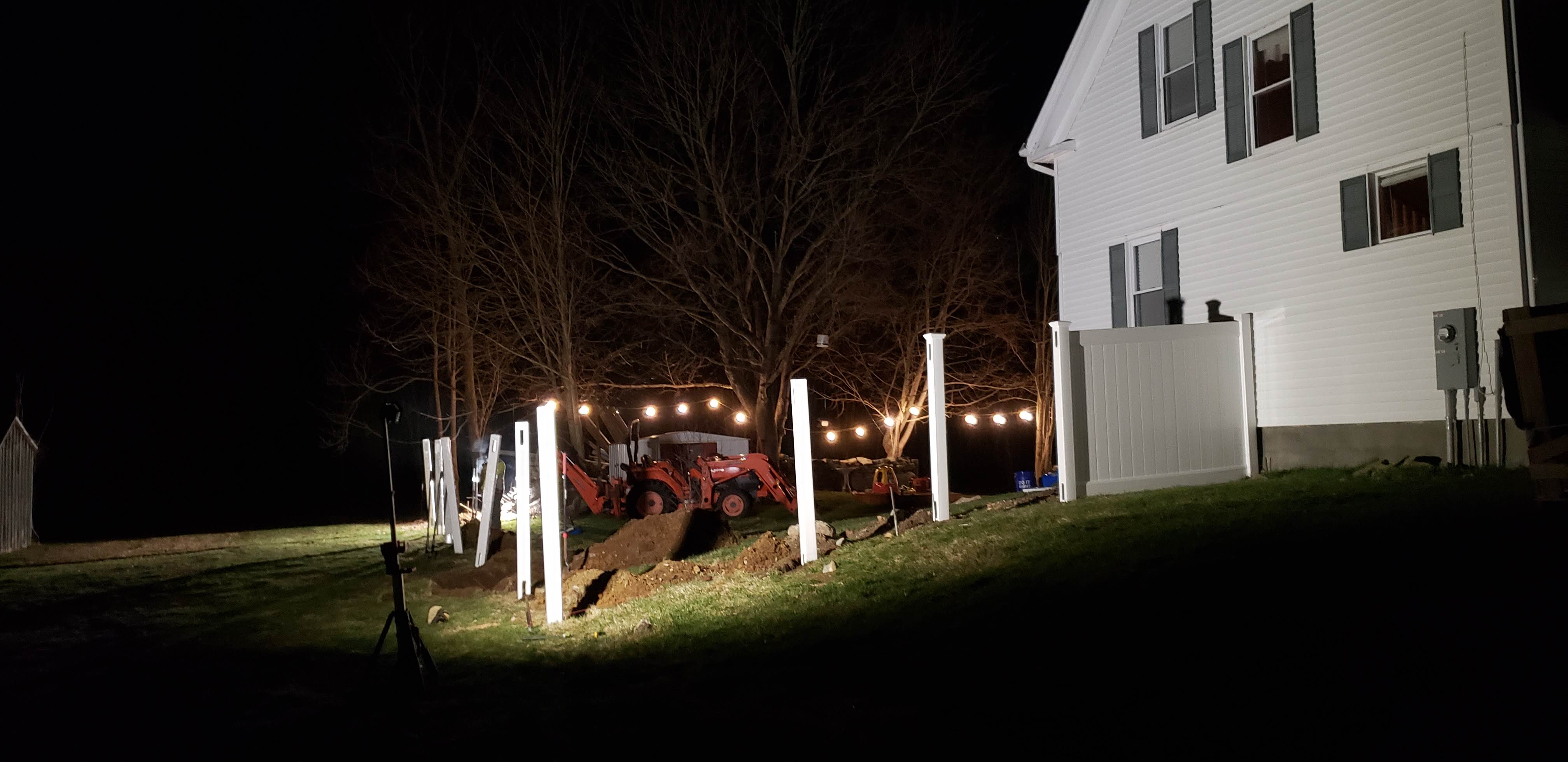 Fence installation work in progress