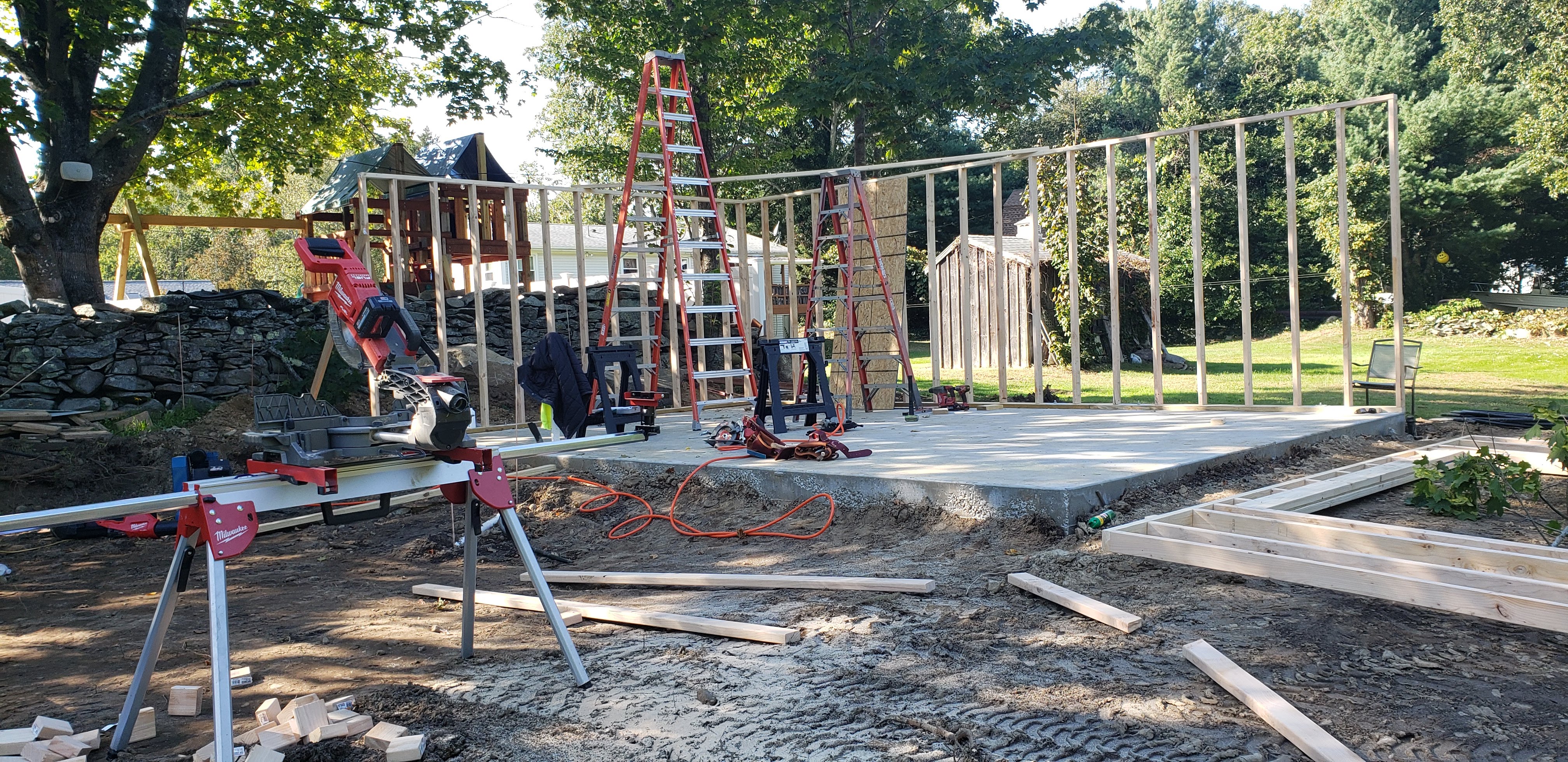 Land grading with tractor